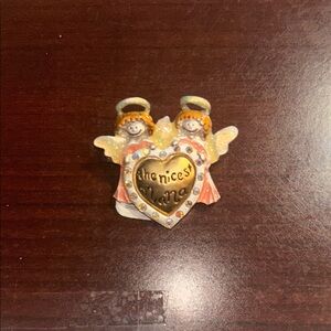 Gold and Cream Angel Brooch